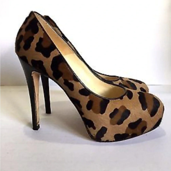 BRIAN ATWOOD 'MANIAC' LEOPARD PRINT CALF HAIR STILETTOS SIZE 39 SEXY AF DESIGNER - Picture 1 of 16
